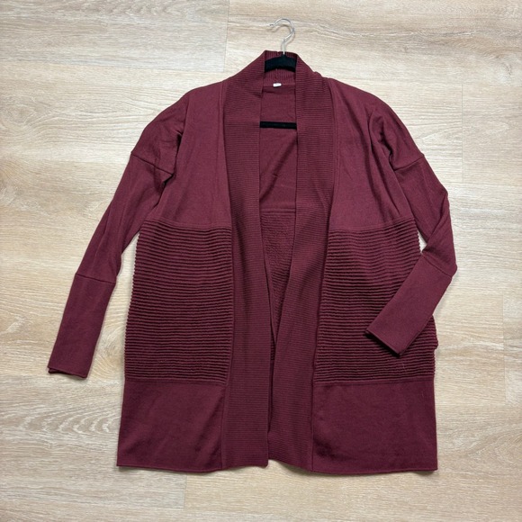 lululemon athletica Sweaters - Lululemon Sit In Lotus Wrap II Ribbed Knit Open‎ Front Cardigan Women's Medium